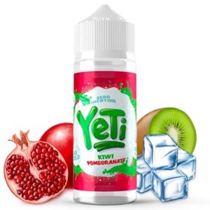 L'e-liquide Yeti Kiwi Pomegrenade Ice. Un mélange délicieux saveur grenade et kiwi avec une touche de fraîcheur. 100 ml. Fabriqué en Angleterre.