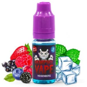 L'e-liquide Vampire Vape Heisenberg est une pointure dans le milieu de la vape ! Un mélange de fruits rouges et cristaux de menthe.