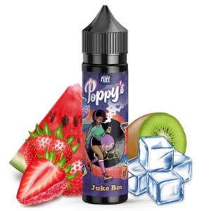 E-liquide Maison Fuel Poppy’s Juke Box est un jus saveur pastèque, fraise et kiwi sucrés avec une belle note fraîche. 50ml