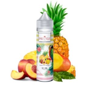 E-liquide Prestige Fruits by Prestige - Ananas Pêche Mangue, savoureux jus ultra fruité et frais. Fabriqué en France. 50 ml.