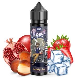 E-liquide Maison Fuel Poppy’s Daddy Sax est un jus saveur fruit du serpent, grenade et guariguette avec une belle note fraîche.