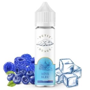 L'e-liquide Petit Nuage Rêve Bleu saveur framboise bleue et baies. Une mixture délicieuse avec de belles notes fraîches. 50ml. Fabriqué en France.